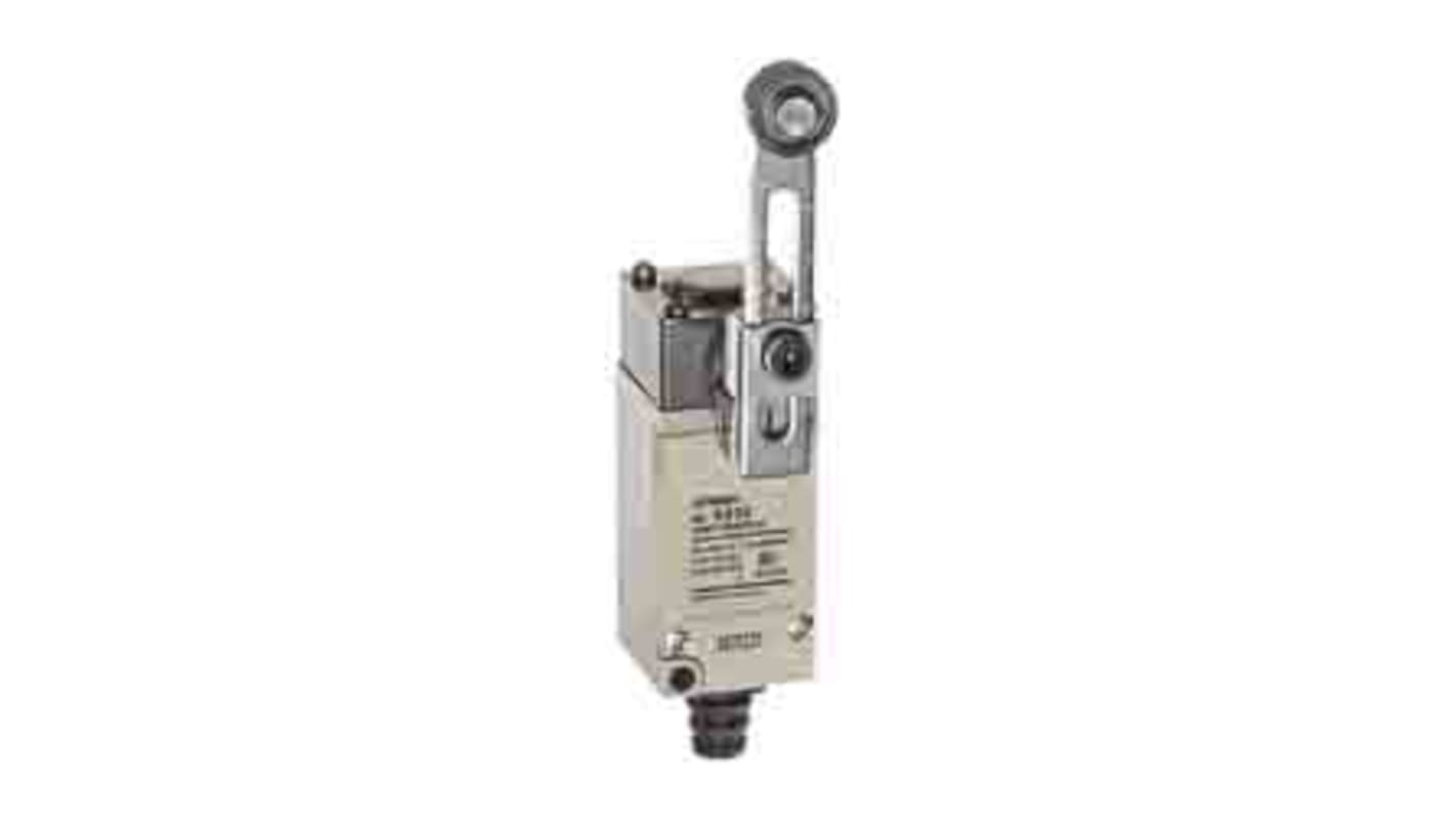 Interruttore di fine corsa Omron HL-5030G con leva regolabile, 1NC/1NA, protezione IP65, corrente massima 5A.