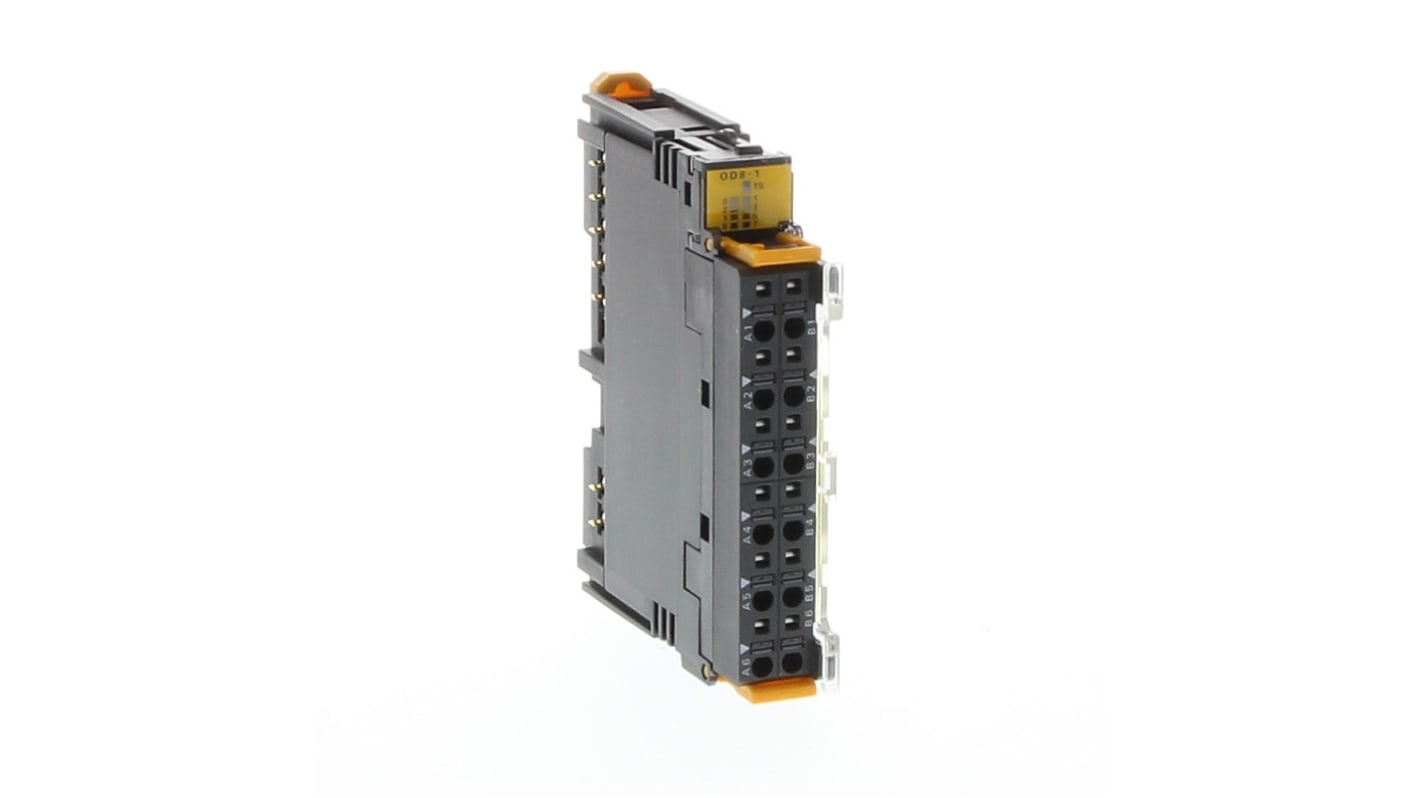 Modulo I/O Omron GRT1-OD8-1, 8 uscite digitali PNP, alimentazione 24 V c.c., dimensioni 84 mm, compatibile con CJ1 e CS1.