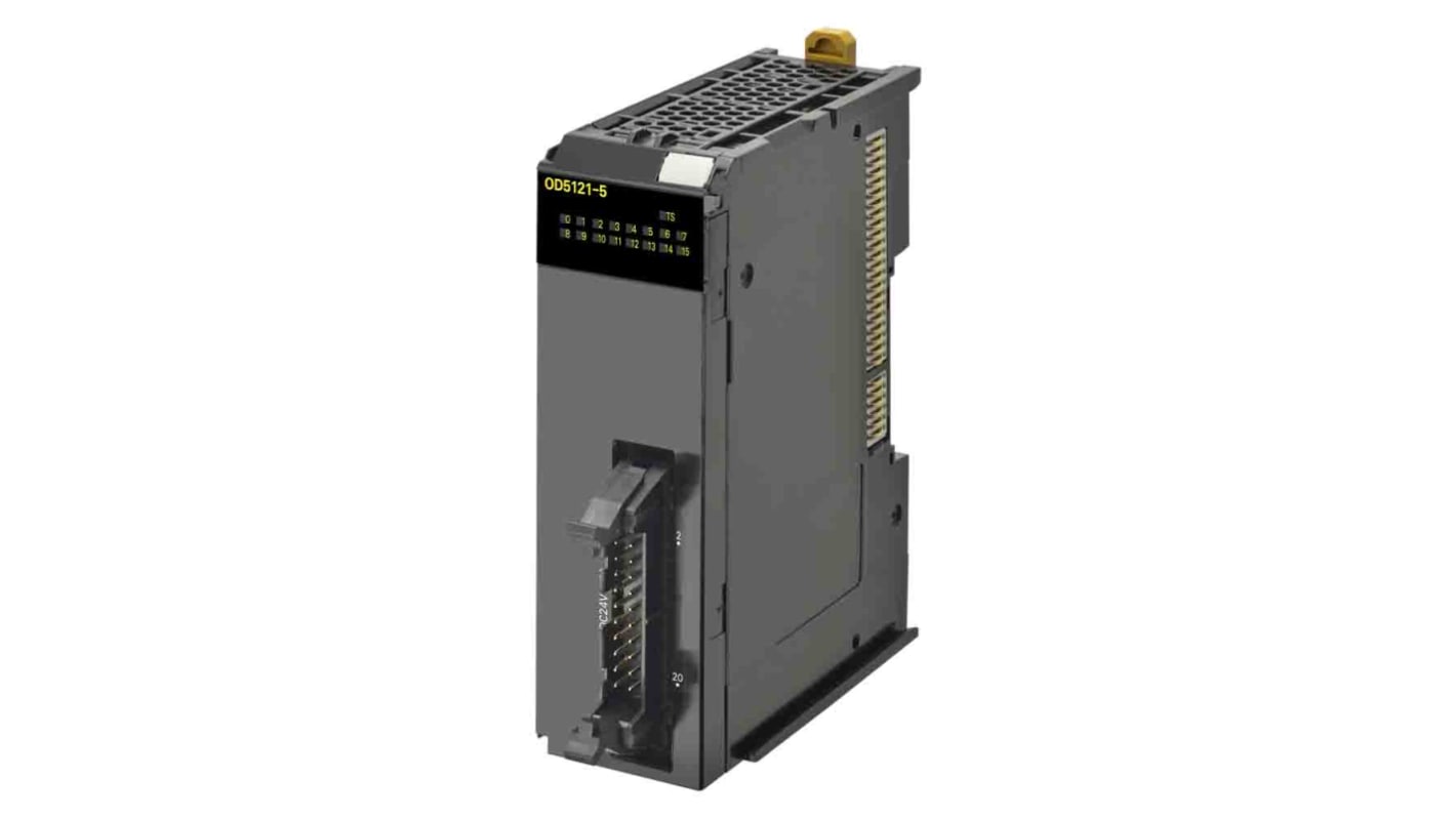 Omron NX-OD5121-5, modulo I/O a transistor con 16 uscite, tensione 24 V c.c., compatibile con CJ PLC e EtherCAT.