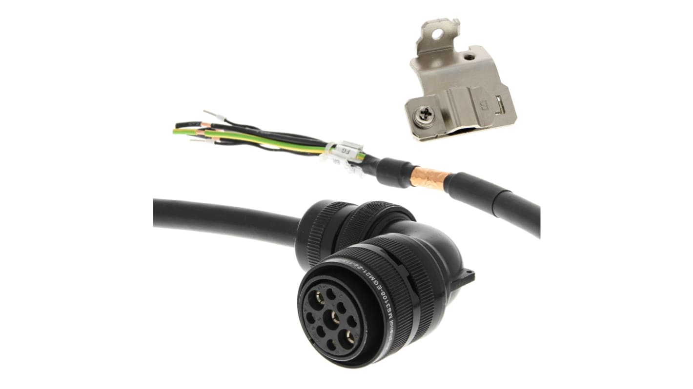 Cavo di alimentazione Omron R88A-CA1E005BF-E per servomotori serie 1S 400V con freno, lunghezza 5m. Qualità superiore.