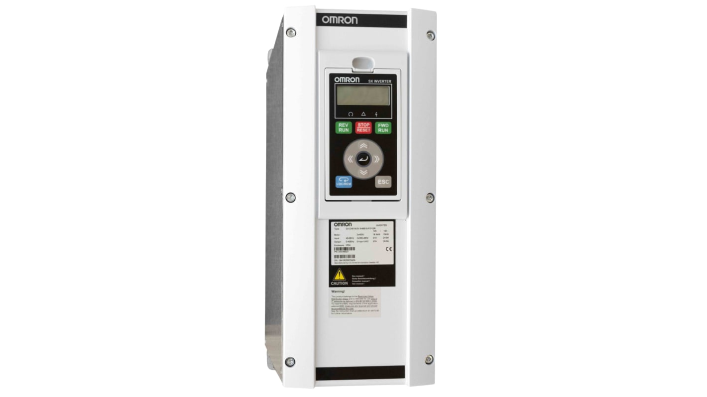 Inverter trifase Omron SX-D63P0-EFA4, potenza 3 kW, 690 V, frequenza 400 Hz, grado di protezione IP54.
