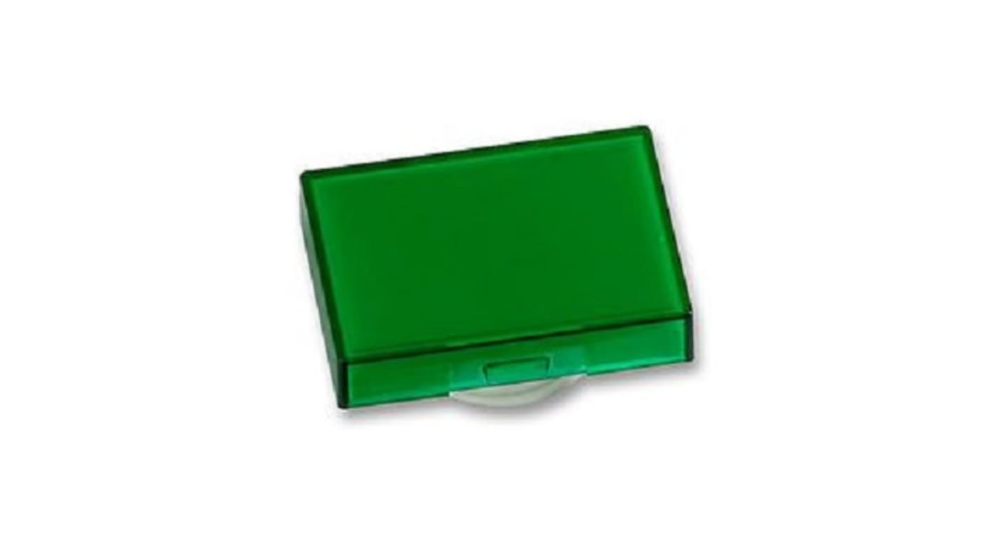 Lente rettangolare verde Omron A165L-JGY, IP66, resistente all'olio, per interruttori e lampade A16. Accessorio industriale di qualità.