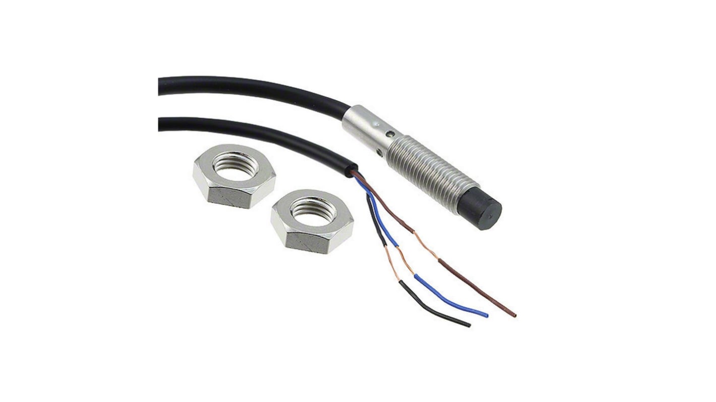 Sensore di prossimità induttivo cilindrico Omron E2B-S08KN04-WP-B1 5M, M8, PNP, 4 mm, IP67, -25 a 70 °C.