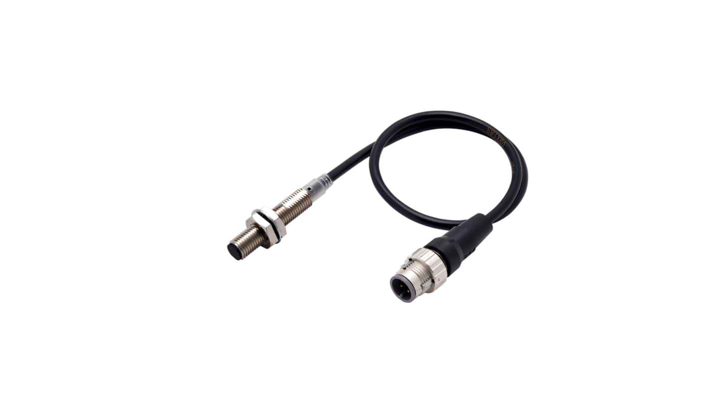 Sensore di prossimità induttivo cilindrico Omron E2E-X4B1TL12-M1TJ 0.3M, PNP, M12 x 1, rilevamento 4 mm, IP67, cavo Pigtail.