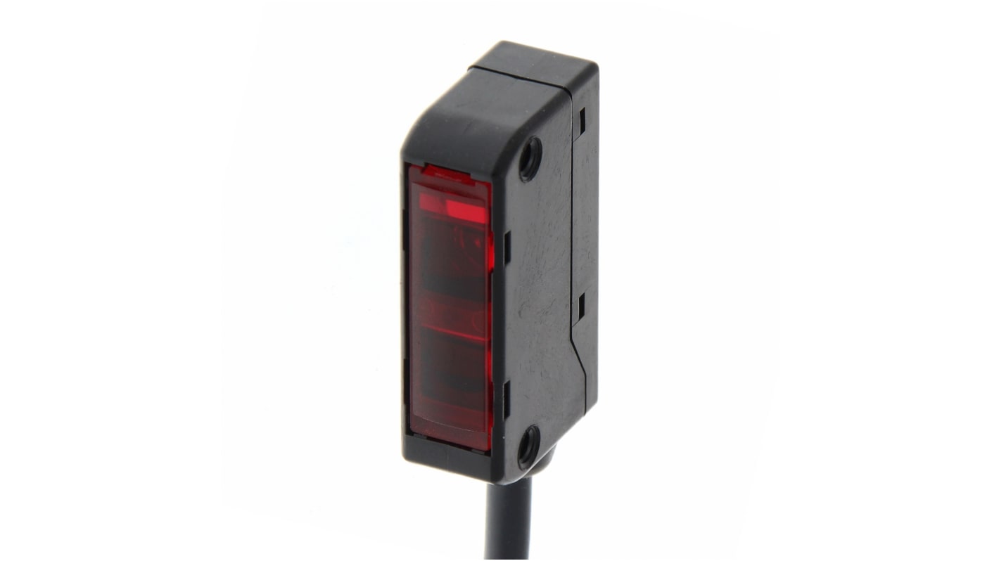 Sensore fotoelettrico Omron E3S-LS3PW 2M, rettangolare, rilevamento 60 mm, uscita PNP, grado di protezione IP40.