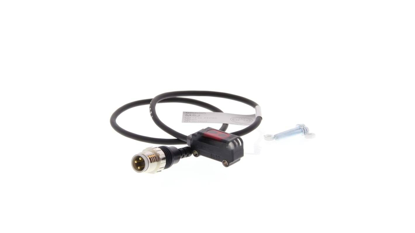Sensore fotoelettrico Omron E3T-SL23-M5J 0.3M, riflettente limitato, rilevamento 30 mm, connettore M8, grado di protezione IP67.