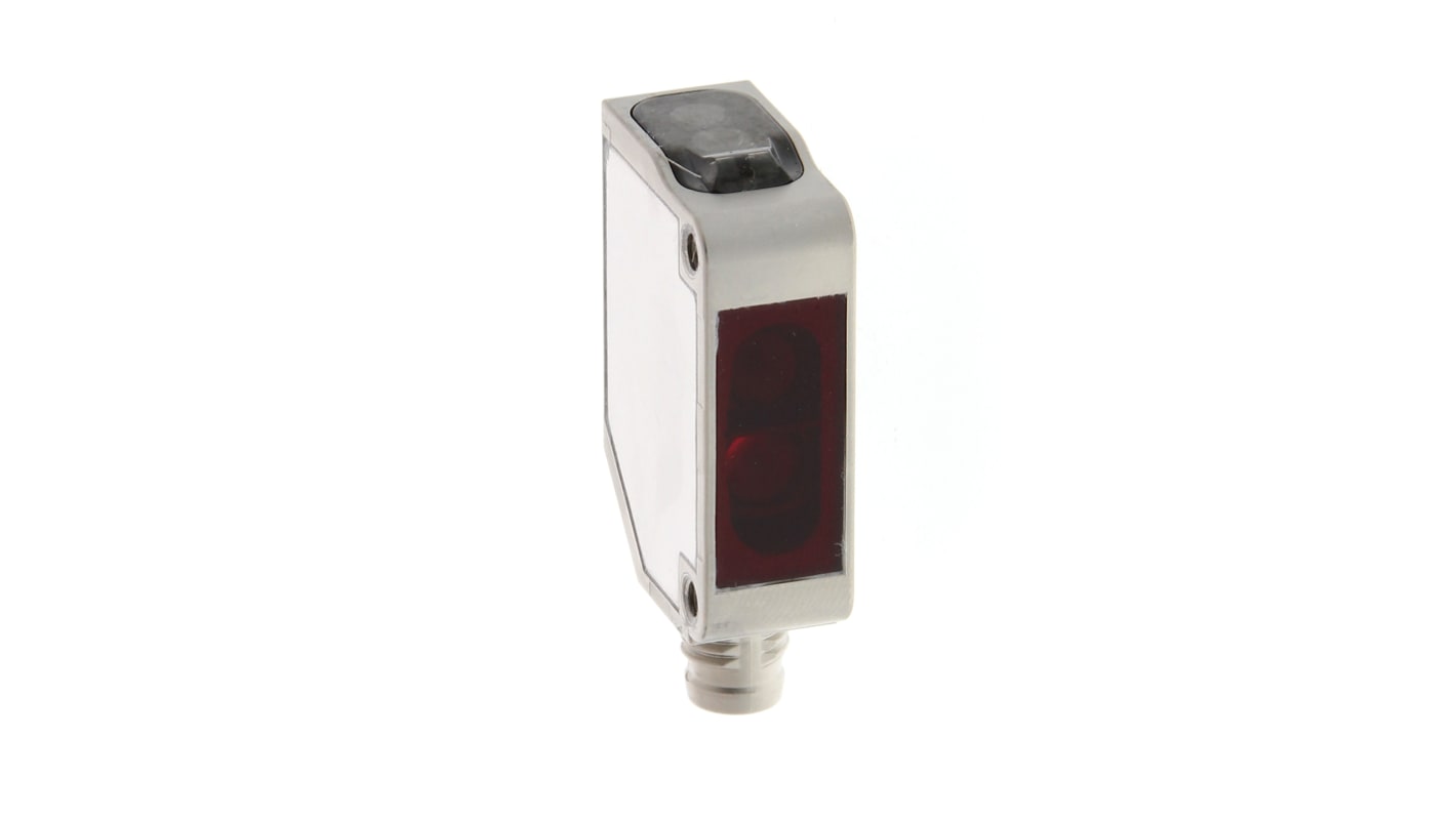 Sensore fotoelettrico Omron E3ZM-LS86X rettangolare, rilevamento 100 mm, uscita PNP, contenitore in acciaio inox, IP67/IP69K.