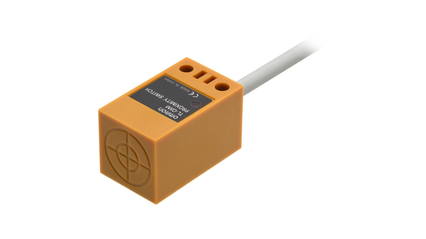 Sensore di prossimità induttivo rettangolare Omron TL-Q5MC2 2M, NPN, rilevamento 5 mm, alimentazione 12-24 V c.c., IP67.