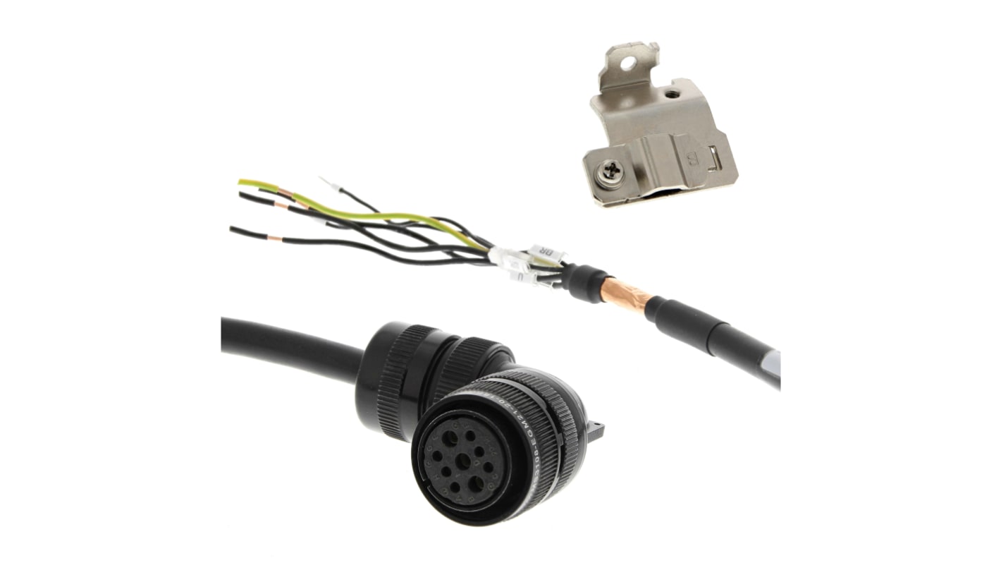 Cavo di alimentazione Omron R88A-CA1E005SF-E, lunghezza 5 m, per servomotori 400V, con freno di stazionamento, serie 1S.