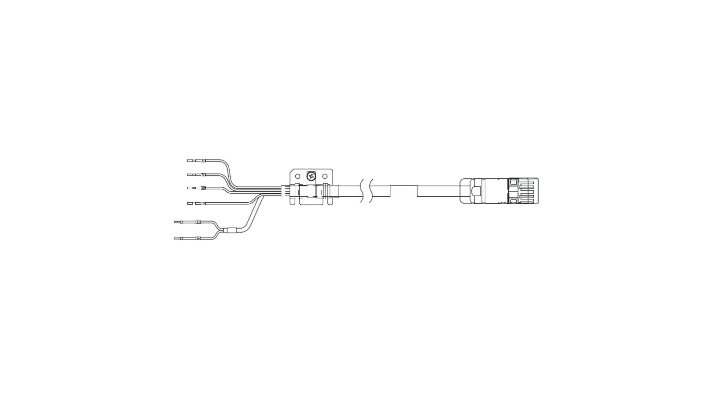 Cavo di alimentazione Omron R88A-CA1G020BF da 20 m per servomotori 400V, include freno.