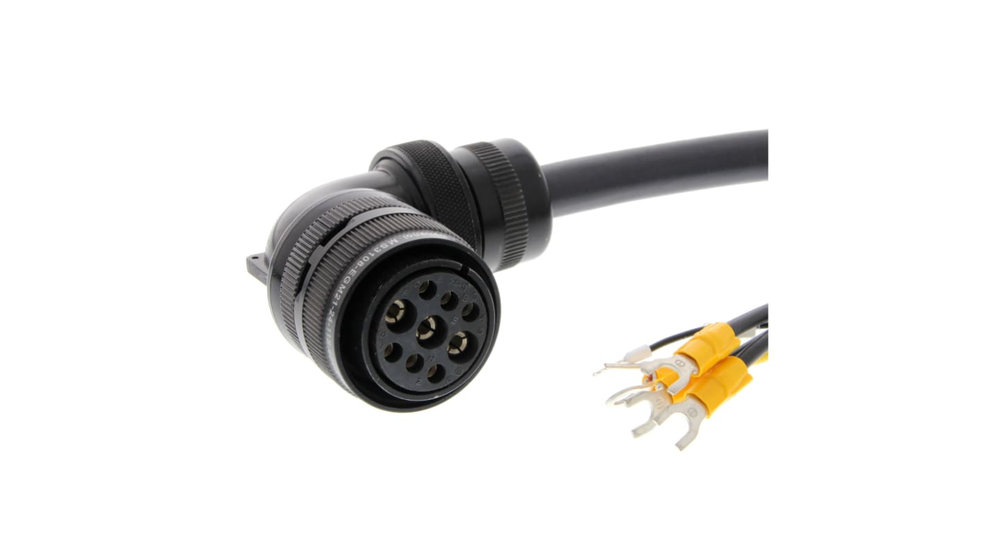 Cavo di alimentazione Omron R88A-CAGD010BR-E, lunghezza 10 m, per servomotori 400 V serie Ackerax G5 con freno.