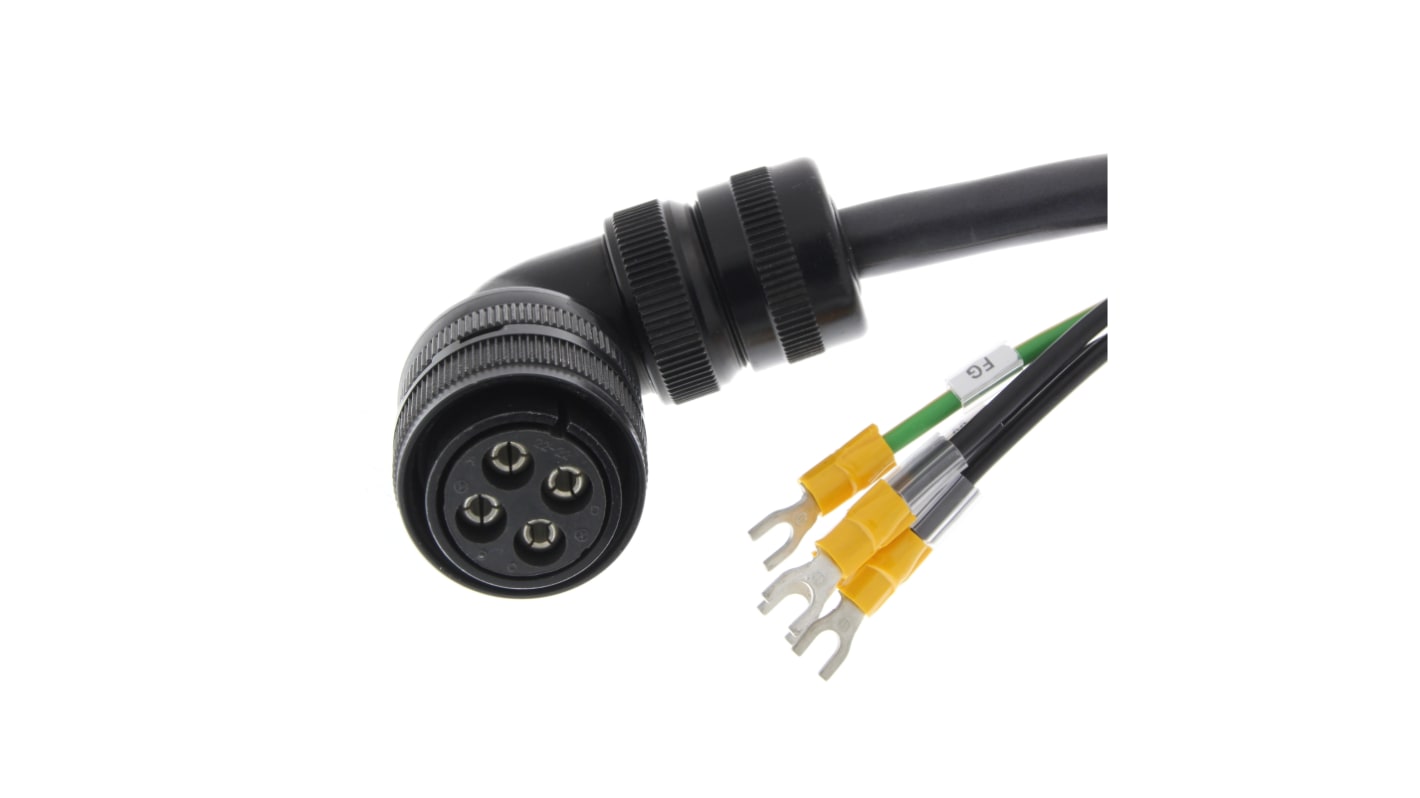 Cavo di alimentazione Omron R88A-CAGD015SR-E, lunghezza 15 m, per servomotori 400 V serie Ackerax G5, con freno di stazionamento.