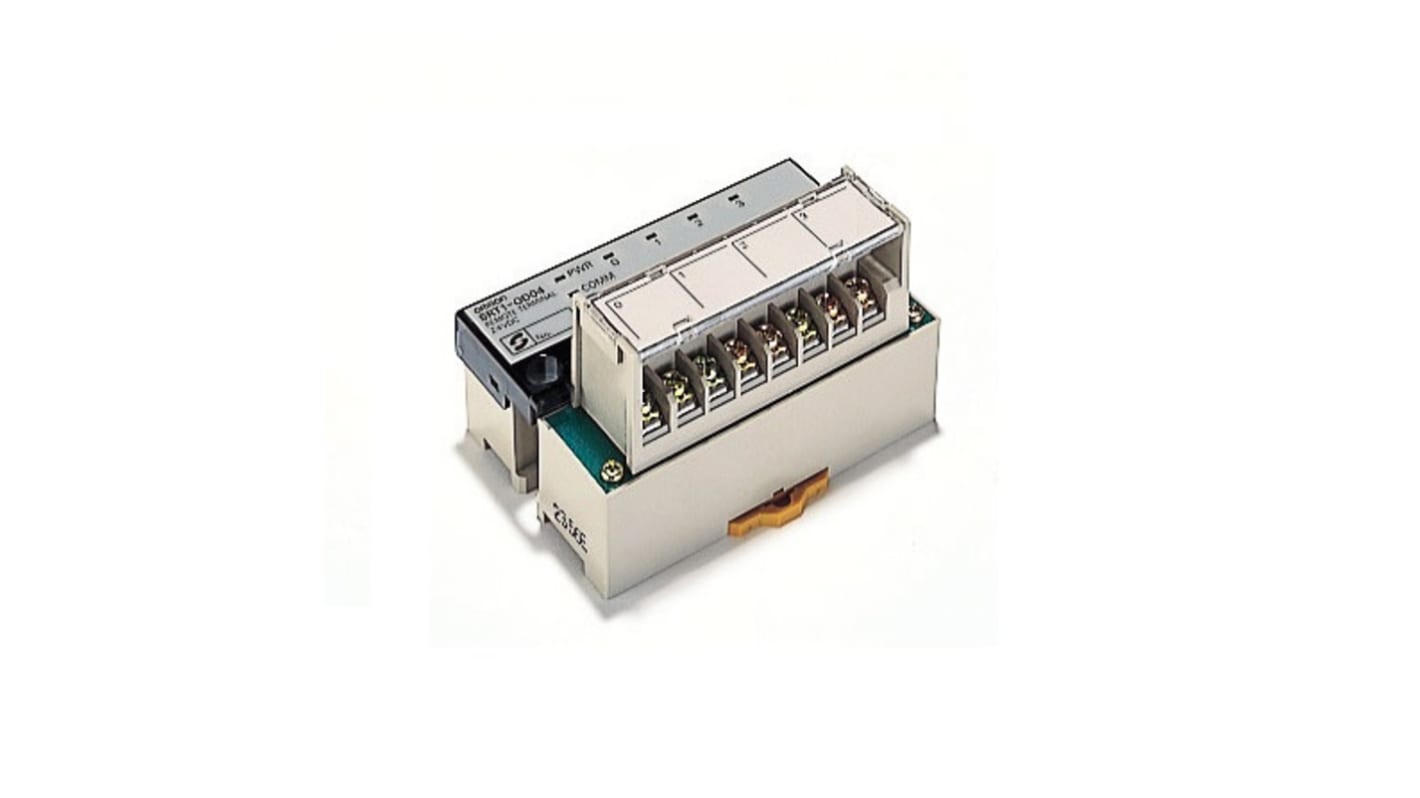 Omron SRT2-ID04-1, modulo di ingresso digitale per CompoBus/S, compatto e configurabile, con lunghezza bus fino a 500 m e tempo di ciclo di 1 ms.