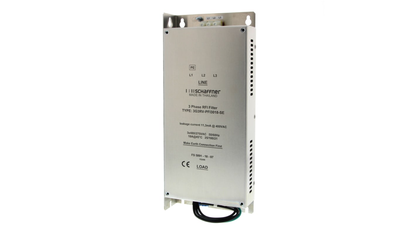 Inverter trifase Omron 3G3RV-PFI3035-SE, potenza 11 kW, corrente 35 A, tensione 415 V, grado di protezione IP20.
