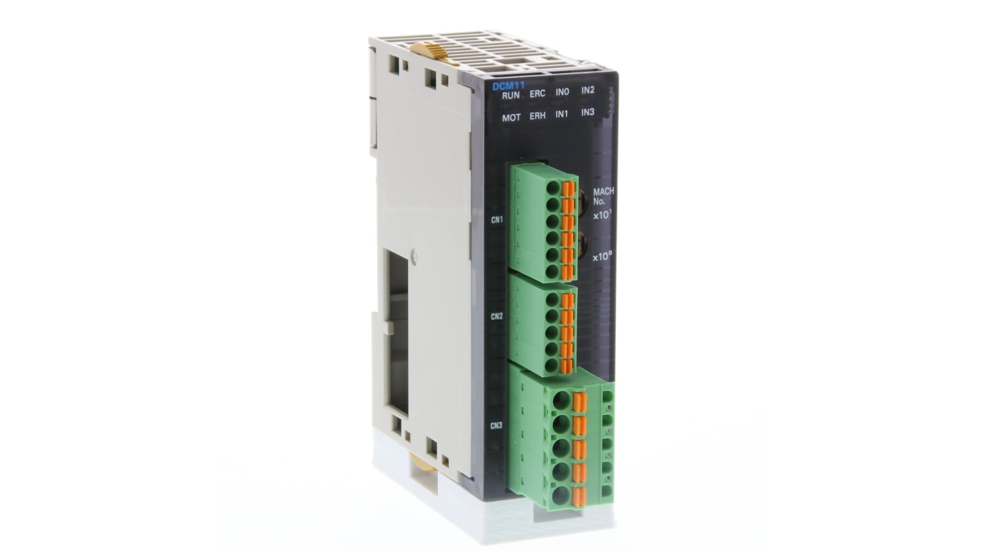 Omron CJ1W-DCM11-E, modulo di controllo PWM per motori c.c., alimentazione 24 V, dimensioni 90x31x89 mm.