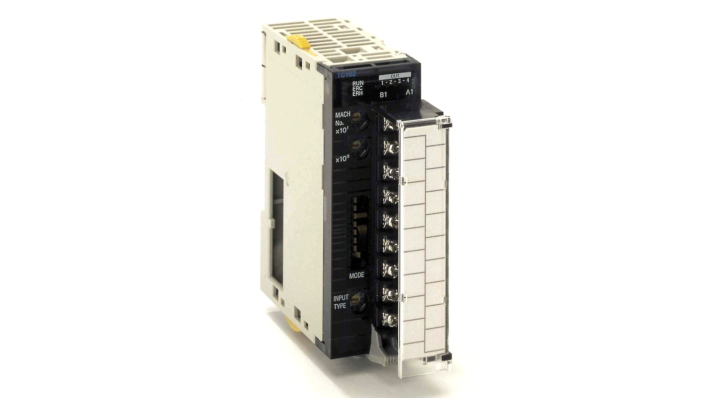 Omron CJ1W-TC102, modulo di controllo temperatura PNP, 4 circuiti, montaggio su guida DIN, alimentazione 5 V.