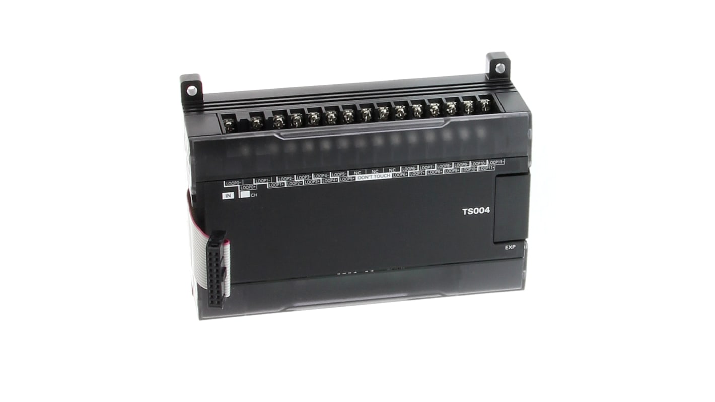 Modulo di espansione I/O Omron CP1W-TS004 per PLC serie CP2E, con 12 ingressi per termocoppie tipo J e K.