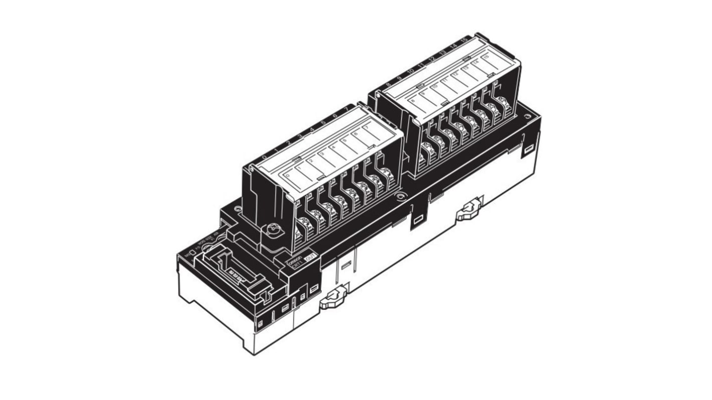 Unità I/O Omron CRT1-ID16TA-1: 16 ingressi PNP, CompoNet, morsetti a vite a 3 livelli - Protezione IP20.