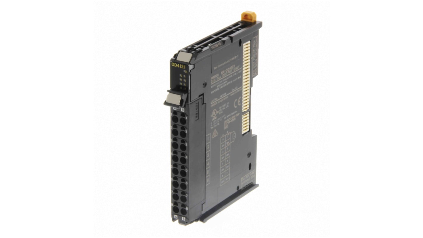 Modulo I/O digitale Omron NX-OD4121, 8 uscite a transistor, larghezza 12 mm, per SERIE NJ/NX/NY, con connettore senza viti.