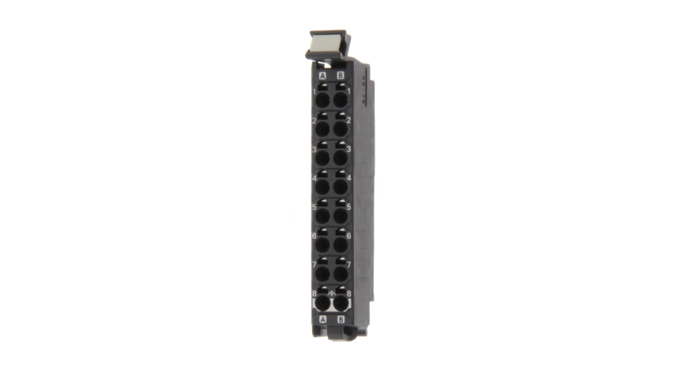 Zoccolo relè Omron NX-TBC162 per serie NJ/NX/NY, con 12 terminali contrassegnati A+B, collegamento EtherCAT.