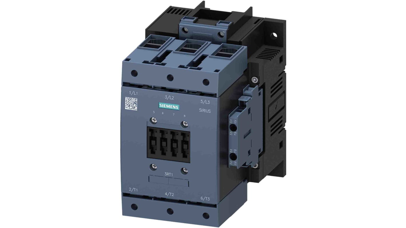 Contattore reversibile Siemens 3RT1054-1AV36, 3 poli, 115 A, montaggio a vite, design compatto, approvato IEC e UL/CSA.