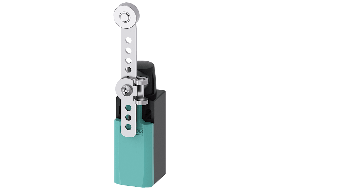 Interruttore di fine corsa Siemens 3SE5232-0CK62-1AJ0, attuatore a rullo, 1NC/1NA, IP65, 400V, 4A.