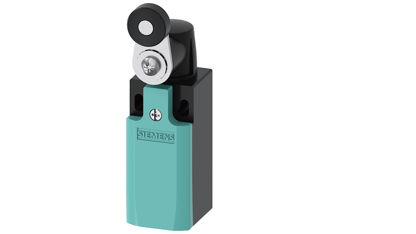 Interruttore di fine corsa Siemens 3SE5232-0KK21, rullo, 2NC/1NA, IP65, 400V, 4A, contenitore plastico, collegamento M20.