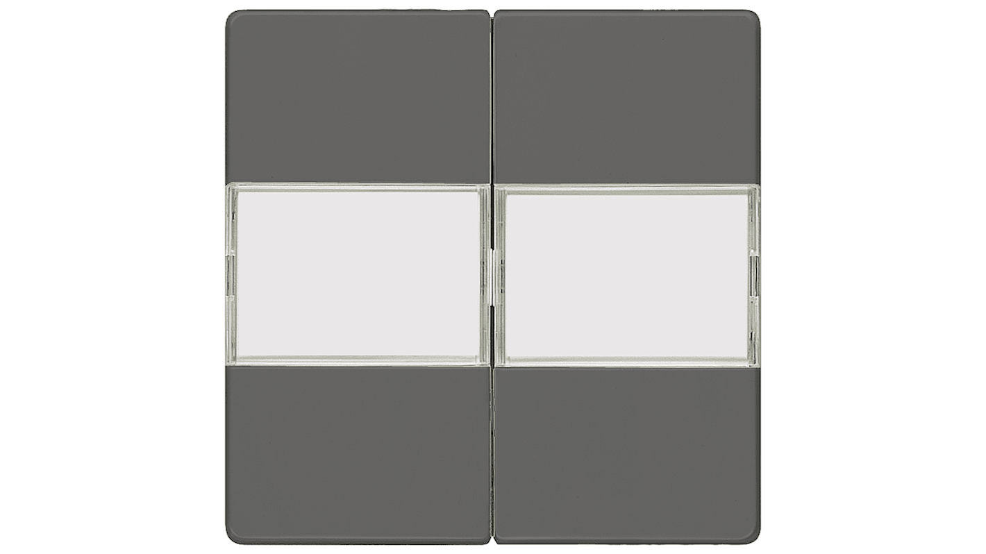 Interruttore a bilanciere Siemens 5TG6232 grigio, forma rettangolare, materiale termoplastico, dimensioni 55mm x 55mm, IP20.