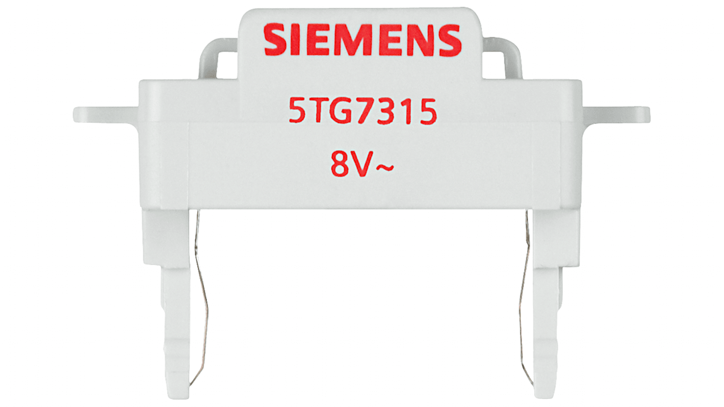 Interruttore a pulsante luminoso Siemens 5TG7315, LED rosso, tensione 8V, conforme agli standard di qualità.