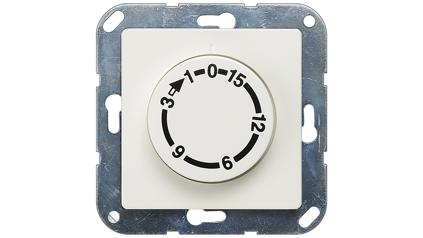 Temporizzatore Siemens 5TT1011, interruttore a tempo analogico, 250 V, plastica bianco titanio, senza alogeni.