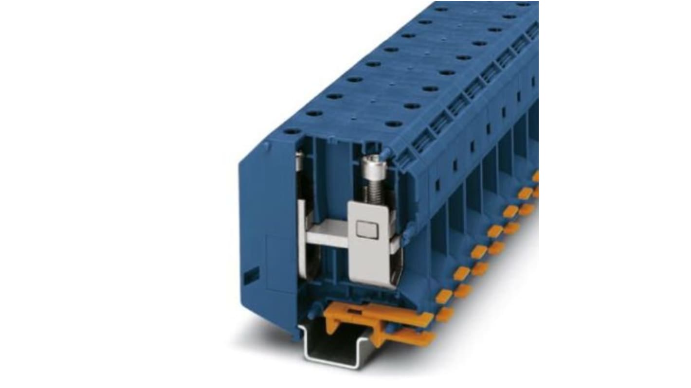 Morsettiera per correnti elevate Phoenix Contact 3010136, sezione 25-95 mm², materiale isolante PA blu, collegamento a vite, grado inquinamento 3, categoria sovratensione III.