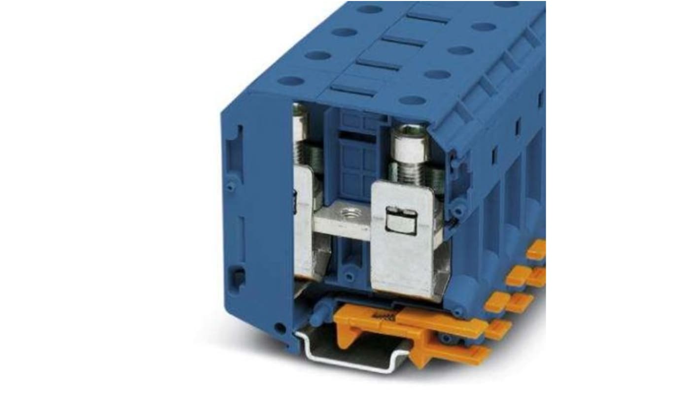 Connettore per correnti elevate Phoenix Contact, 16-95 mm², isolante PA blu, collegamento a vite - Cod. 3244601.