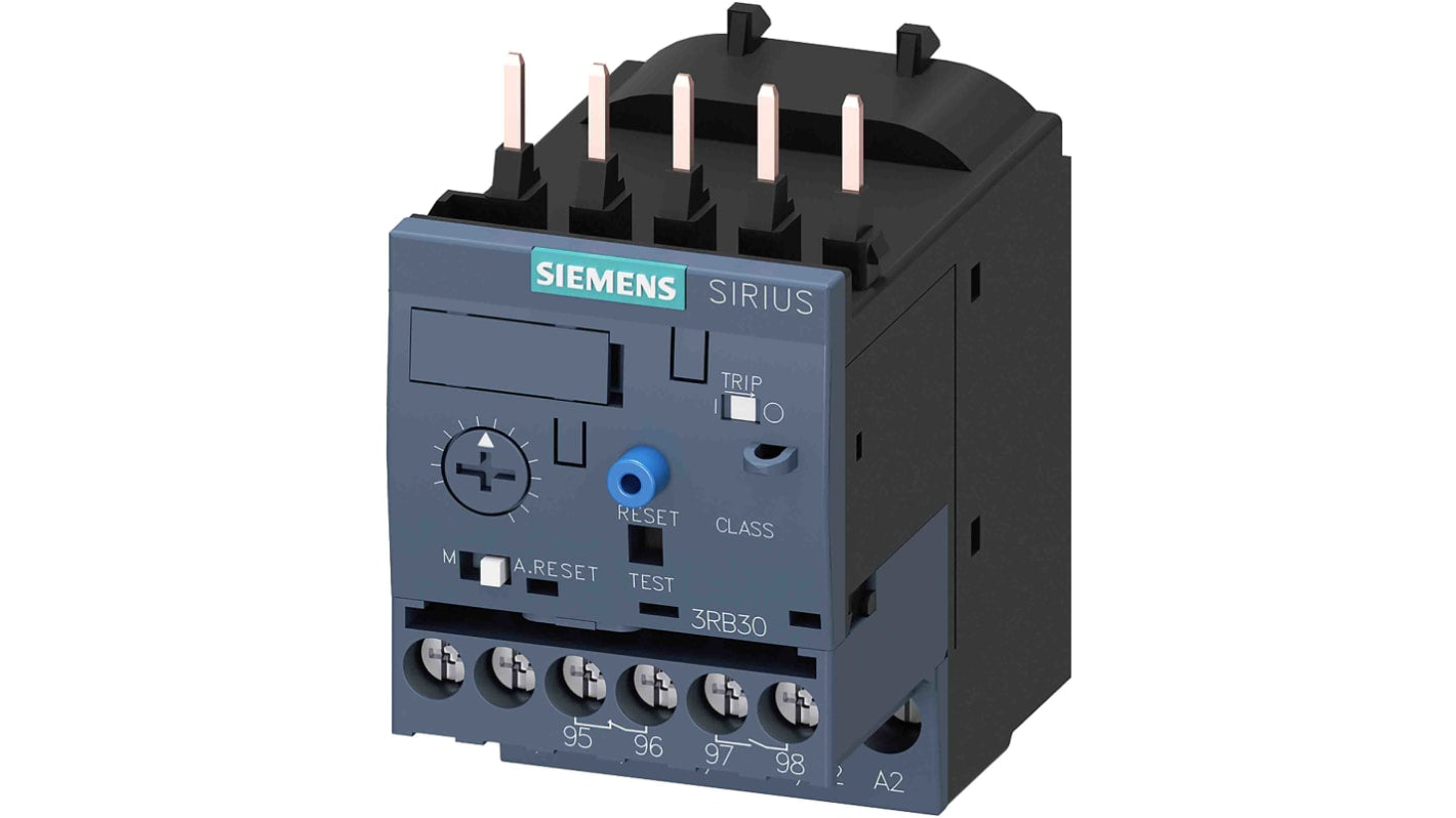 Relè di sovraccarico Siemens 3RB3016-2PB0, 1 N/C + 1 N/A, corrente nominale 4 A, montaggio contattore, protezione ritardata.