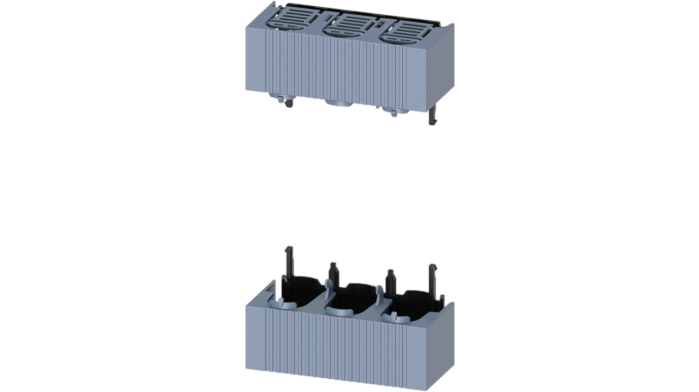 Coperchio per collegamento cavo Siemens 3NP1933-1CC00, montaggio su guida standard, terminale a vite, 3 poli.