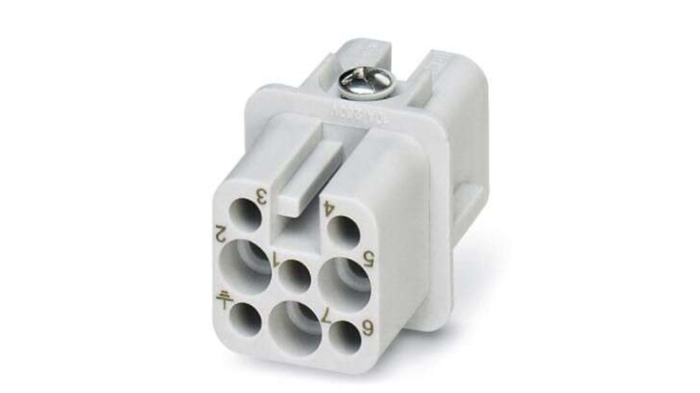 Modulo Maschio Phoenix Contact HC-D07-I-CT-F-42V, 10A, 7 vie, 125°C, codice 1425006 - Contatti in lega di rame, ideale per temperature estreme.