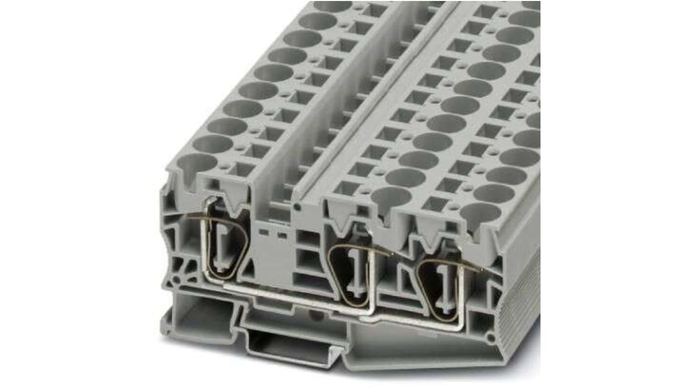 Morsettiera passante Phoenix Contact 3035328, connessione a molla a gabbia, sezione nominale 16 mm², 3 collegamenti. Ideale per temperature estreme da -60 °C a 85 °C.