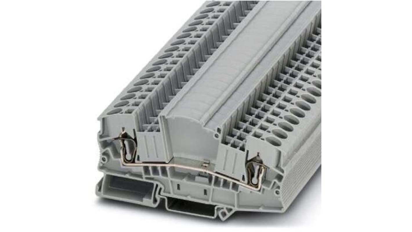 Morsettiera passante Phoenix Contact 3035713, 6 mm², 2 collegamenti, STMED. Ideale per collegamenti a gabbia a molla, -60 °C a 85 °C.