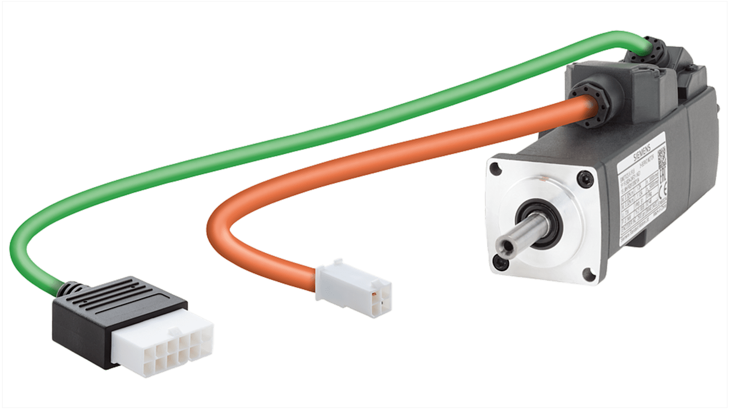 Motore c.a. sincrono Siemens 1FL6024-2AF21-1AA1, 100 W, 230 V, montaggio a flangia, grado di protezione IP65.