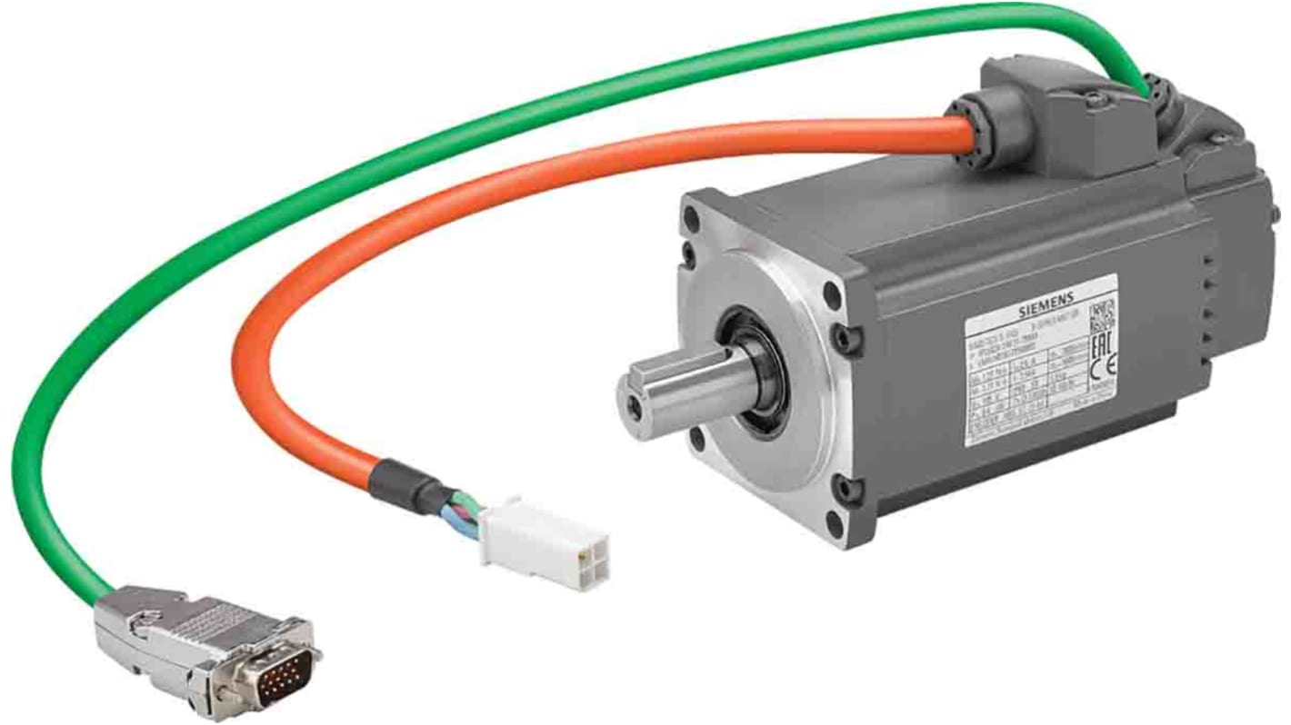 Motore c.a. sincrono Siemens 1FL6032-2AF21-1MB1, 200 W, 230 V, montaggio a flangia, grado di protezione IP65.
