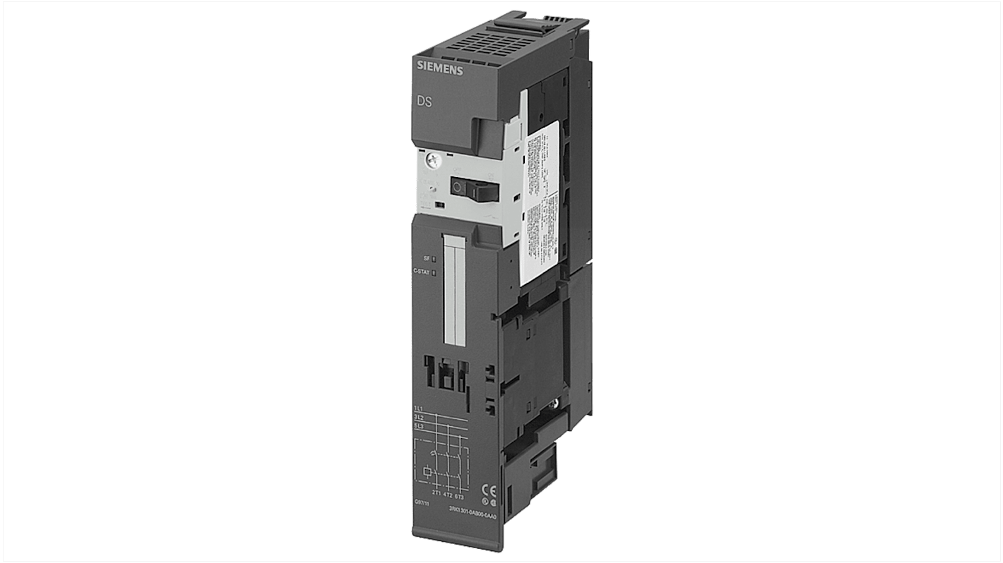 Starter per motore Siemens 3RK1301-0BB00-0AA2, 3 fasi, 0,06 kW, 400 V, protezione IP20, tipo DOL, progettato per ET 200S.