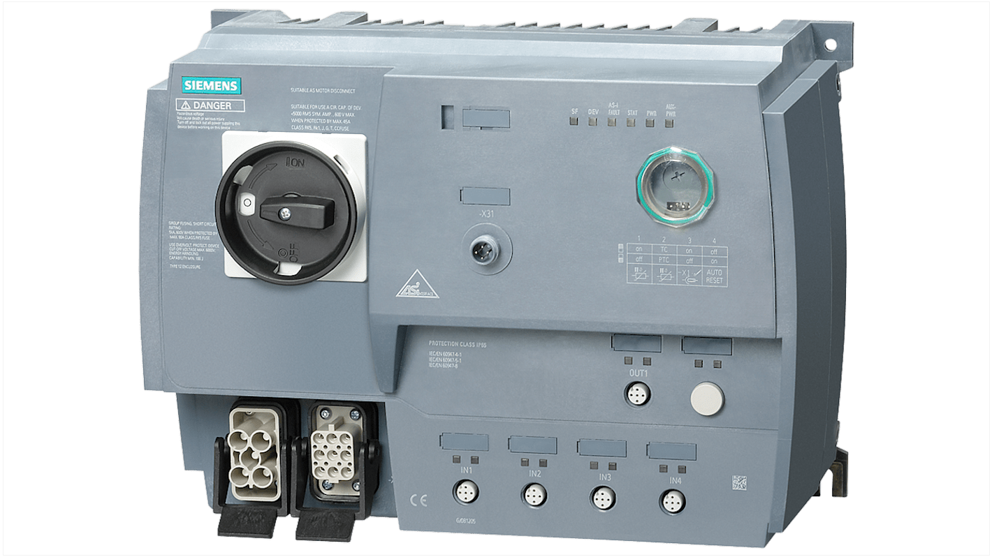Starter per motore Siemens 3RK1315-6KS41-0AA0, 3 fasi, 0,75 kW, IP65, protezione sovraccarico, connessione Han Q4/2.