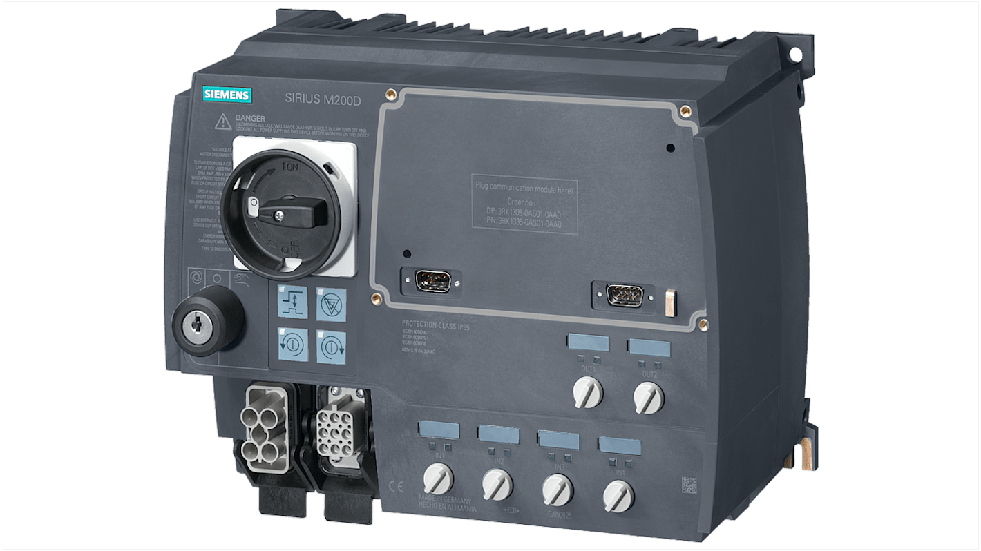 Starter per motore Siemens 3RK1395-6LS41-2AD0, 3 fasi, 5,5 kW, 400 V, corrente 12 A, grado di protezione IP65.