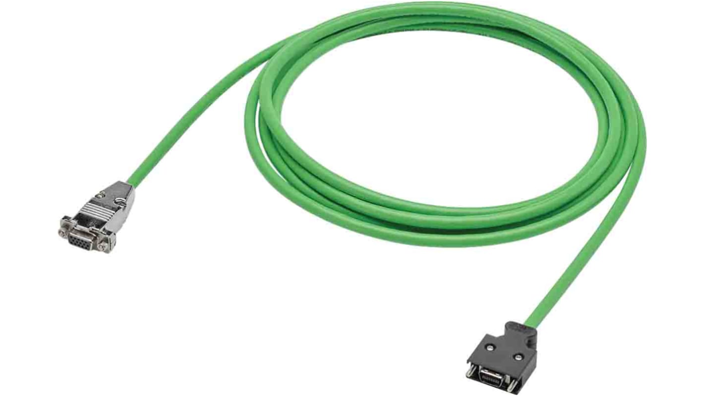 Cavo segnale Siemens 6FX3002-2DB20-1AD0 per SINAMICS V90, lunghezza 3 metri, connettore diritto, tensione di prova 500V.