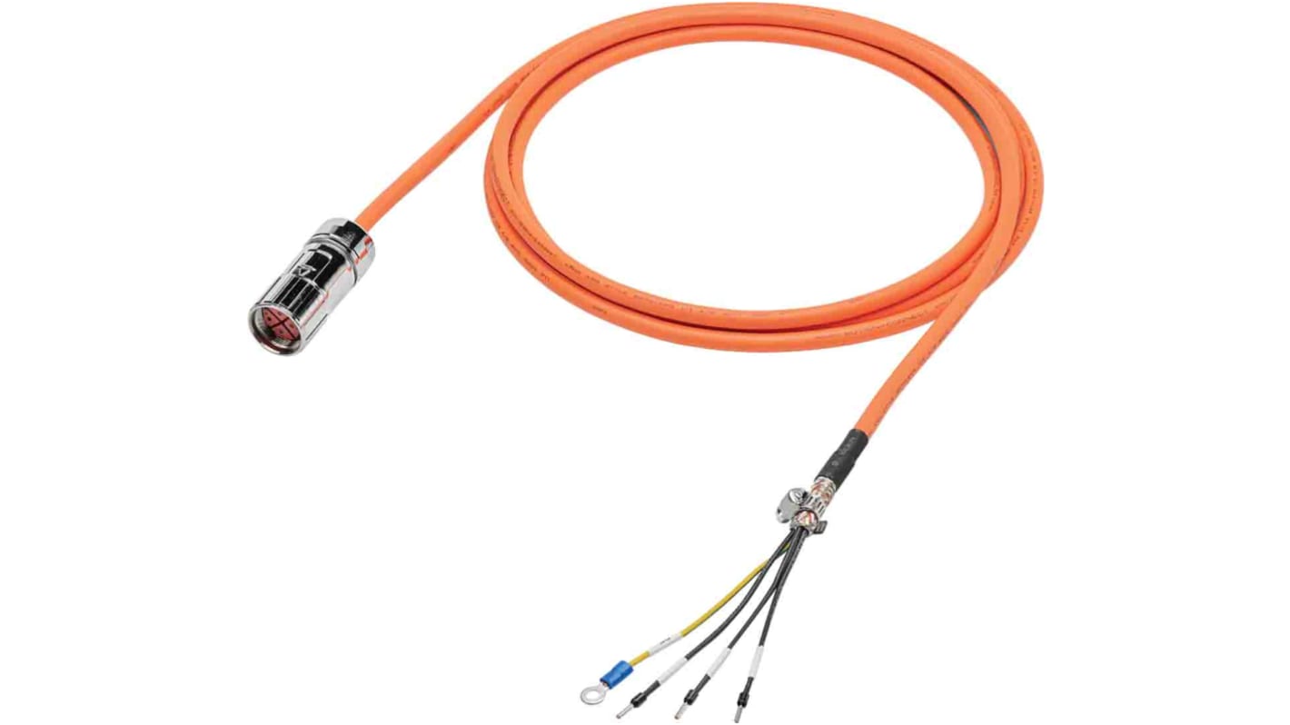 Cavo di segnale Siemens 6FX3002-5CK32-1BA0 per SINAMICS V90, lungo 10m, con tensione di prova 4000V e connettore diritto.