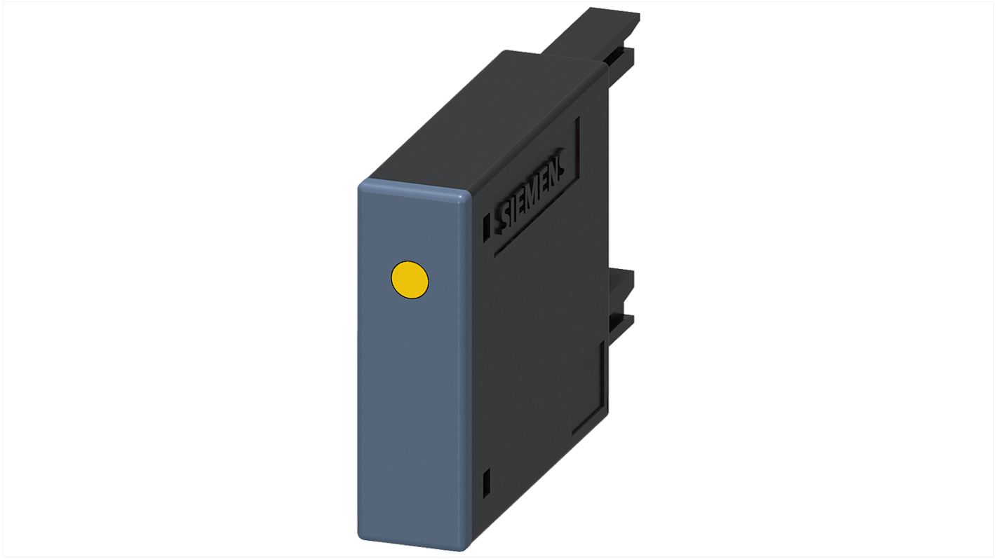 Soppressore di sovratensioni Siemens 3RT2916-1LP00, montaggio a clip, alimentazione 150-250 V c.c., con LED di segnalazione.