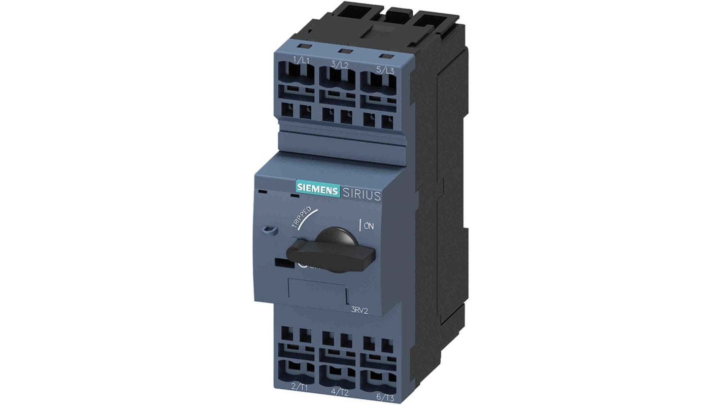 Interruttore automatico del motore Siemens 3RV2321-4AC20, 16 A, 690 V, protezione IP20, progettato per cortocircuiti e sovraccarichi.