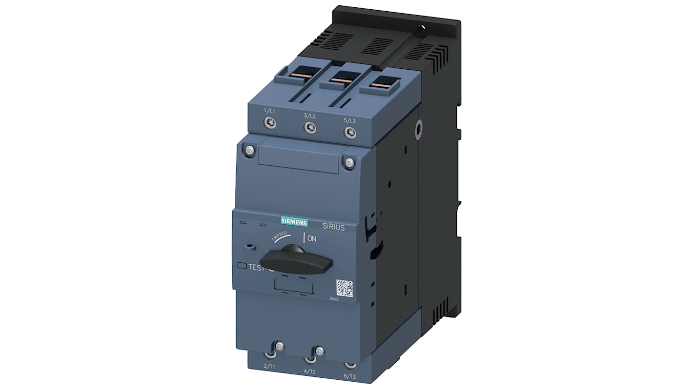 Interruttore automatico Siemens 3RV2341-4KC10 per protezione motore, corrente 75 A, tensione 690 V, tecnologia magnetica, IP20.