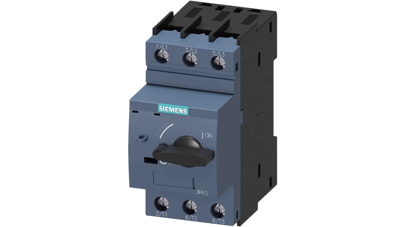 Interruttore automatico Siemens 3RV2321-1JC10, protezione motore SIRIUS 3RV2, 10 A, 690 V, IP20, 3 ingressi.