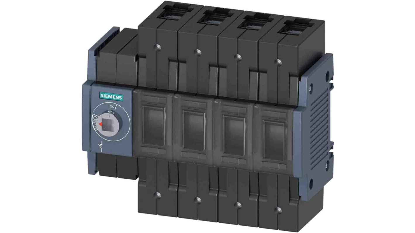 Sezionatore interruttore Siemens 3KD3040-2NE10-0, 4 poli, montaggio su guida DIN, corrente massima 100 A, classe di protezione IP20.