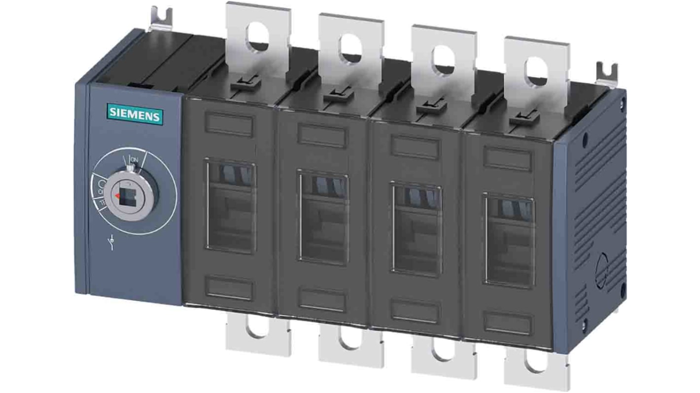 Sezionatore interruttore Siemens 3KD4040-0PE10-0, 4 poli, corrente massima 315 A, montaggio a vite, classe di protezione IP20.